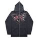 Fleece Hoodie Sweatshirt Gothic High Street Full Zipper Oversized Jacket Unisex Streetwear Y2_viptrois.com