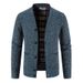 Men's Korean-Style Knitted Cardigan – Thick Winter Sweater Jacket For Casual & Layering (Dark Gray/Light Gray/Brown/Wine Red/Blue-Gray, M-3XL)_viptrois.com