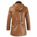 Long leather coat in men's clothing Korean youth plus size PU leather windbreaker_viptrois.com