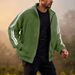 Men's Zip-Up Fleece Hoodie – Oversized Long Sleeve Pullover With Stand Collar (S-XXXL, Polyester Blend, Streetwear Essential, Spring Casual Wear)_viptrois.com