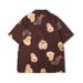 Men's clothing High Street Floral Shirt Suit Face Print Shirt Beach Cardigan Shorts Men_viptrois.com