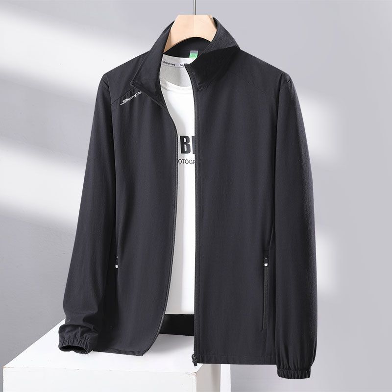 Men's Clothing Silk Sun Protection Clothing Outdoor Skin Clothing Quick Drying Sun Protection Clothing Anti Ultraviolet Jacket Top Thin Long Sleeve_viptrois.com