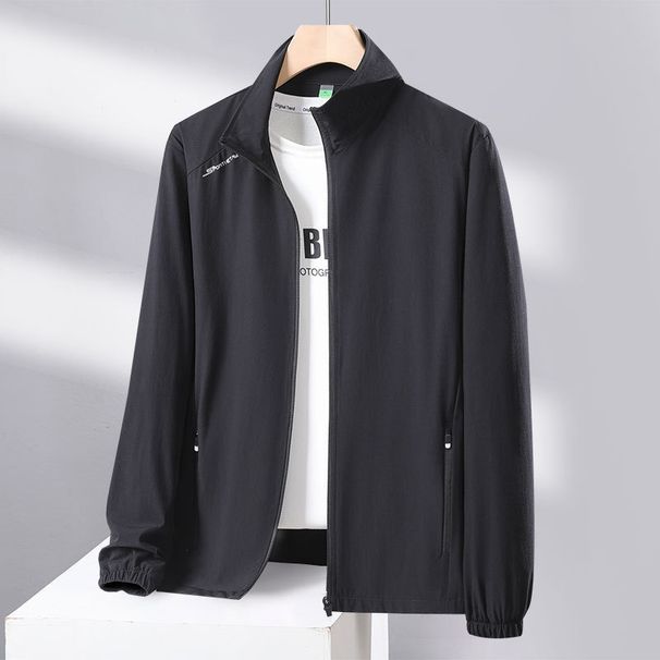 Men's Clothing Silk Sun Protection Clothing Outdoor Skin Clothing Quick Drying Sun Protection Clothing Anti Ultraviolet Jacket Top Thin Long Sleeve_viptrois.com