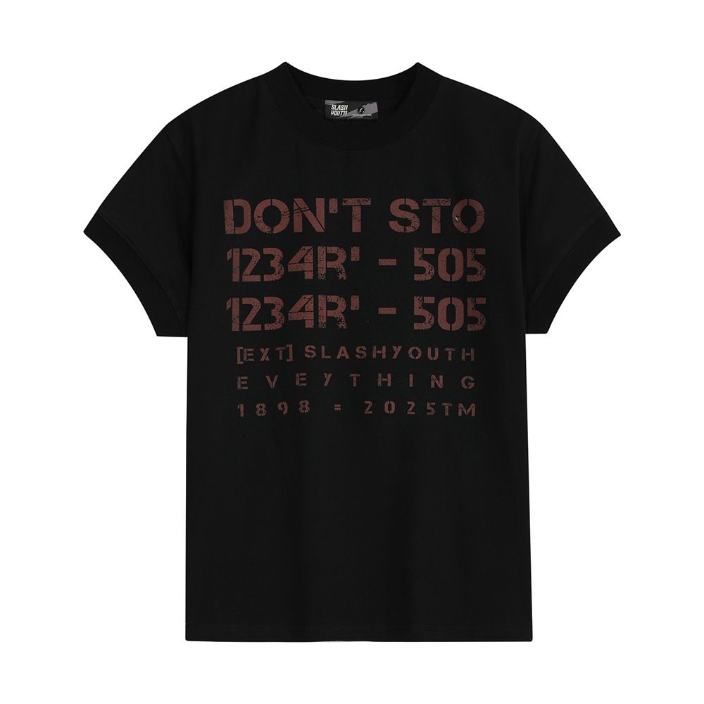 American Retro Short-sleeved T-shirt Men's 2025 New Letter Printing Round Neck Loose And Versatile Trendy Short-sleeved Men's Models_viptrois.com