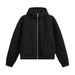 Deconstructed Patchwork Hooded Cardigan Sweatshirt For Men, Autumn Loose Casual Street Style Trendy Brand Ins Solid_viptrois.com