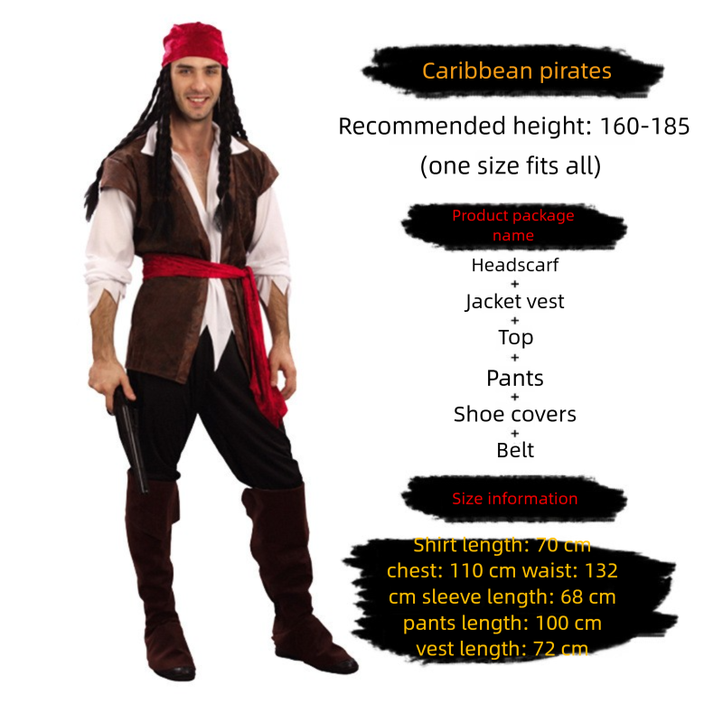 Cosplay Halloween Performance Outfit Pirate Role Adult Pirates Of The Caribbean Costume_viptrois.com