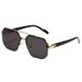 Double Beam Square Sunglasses - Half Frame Pilot Style (European & American Fashion, Unisex)_viptrois.com