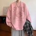 Heavy Suede Sweater Men's New Autumn Trendy Brand Ruffian Handsome American Burned Flower Loose Coat_viptrois.com