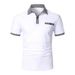 2025d 2024 Summer Polo Shirt Houndstooth Short Sleeve Turn-down Collar T-shirt Casual Fit Top Men's Clothing_viptrois.com