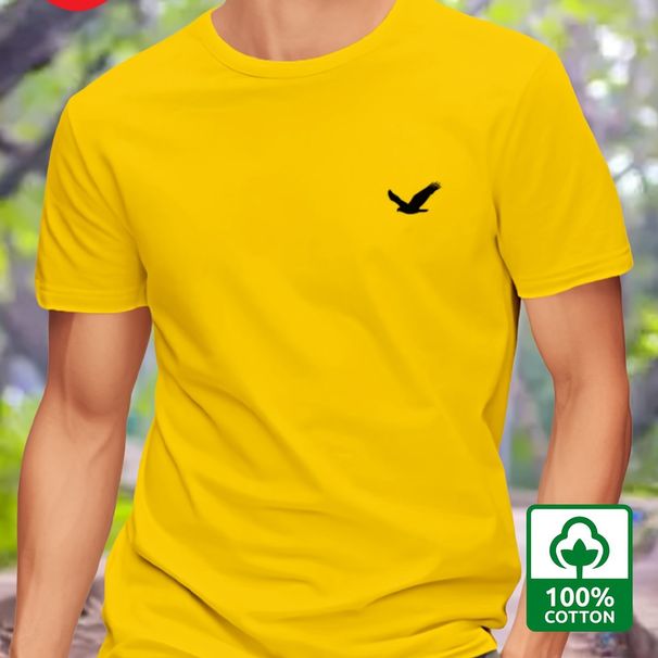 Camiseta Holgada De Manga Corta Con Cuello Redondo Para Hombre, 100% Algodón Con Estampado Con Dibujo De Águila, Moda Deportiva Y Ocio, Verano_viptrois.com