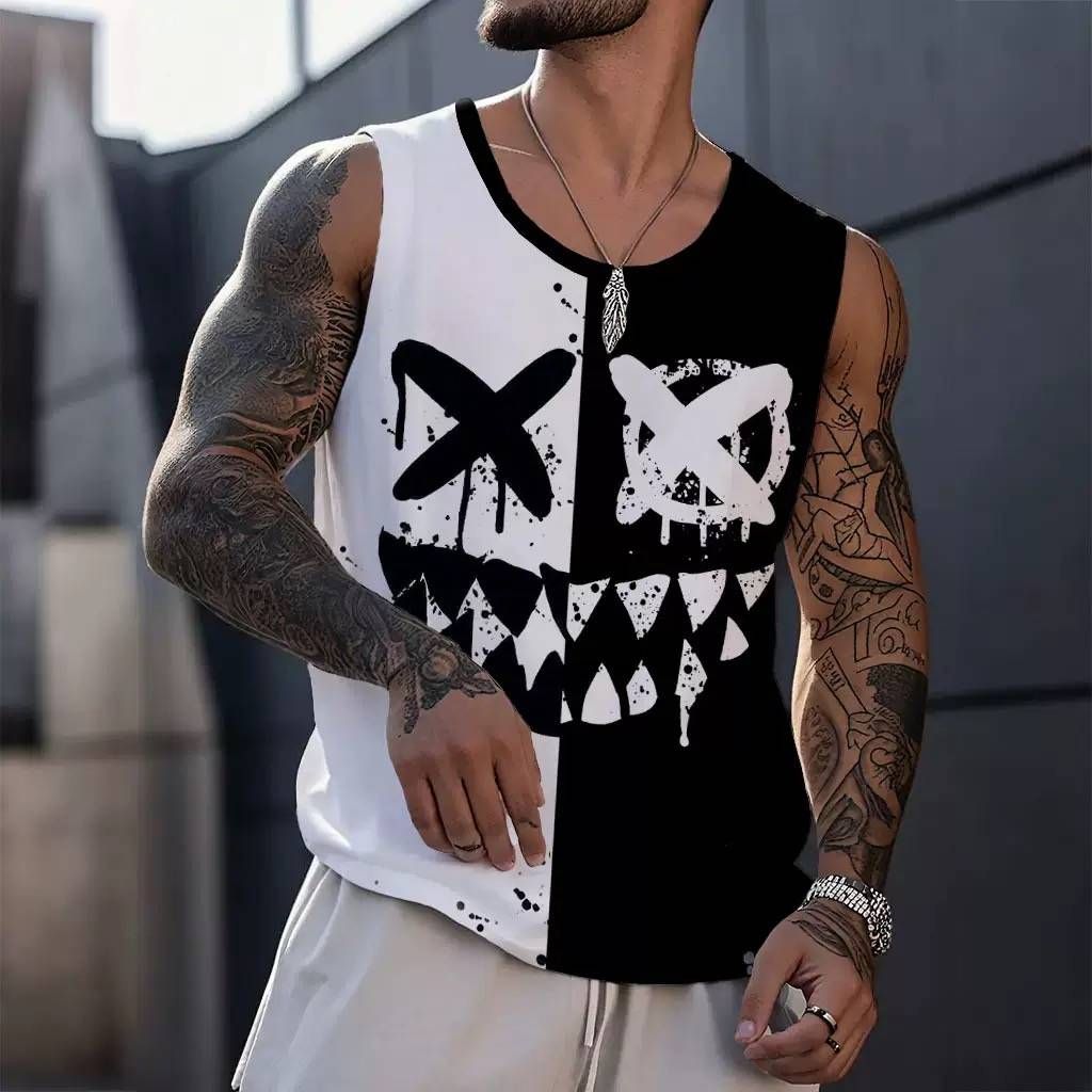 2025 Men's Sleeveless Vest, Summer Loose-fitting Sports Fitness Men's Summer Sleeveless Clothing_viptrois.com
