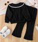 Kid's Clothing 2025 Autumn New Style Little Girl Casual Two Piece Suit Female Baby Fashionable Bell Bottom Pants_viptrois.com