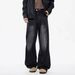 Autumn New Retro Washed Jeans Boys American High Street Deconstructed Wide Leg Loose Straight Casual Trousers_viptrois.com