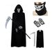 Halloween Party Death Black Cape Skull Tenderness Gloves Halloween Costume Props Set_viptrois.com