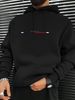 Men's Autumn And Winter Casual Fashionable Loose Hooded Sweatshirt Paris Letter Pattern Printed Warm Long Sleeved Pullover_viptrois.com