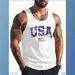 2026 Cross-Border Summer Beach Vacation New Palm Pattern Muscle Gym Workout Casual Style Men's Vest_viptrois.com