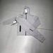 Men's Hooded Knit Sweatshirt & Jogger Set - Casual Lounge Wear For Spring & Fall - Soft Cotton Blend Fabric - Grey & Black_viptrois.com