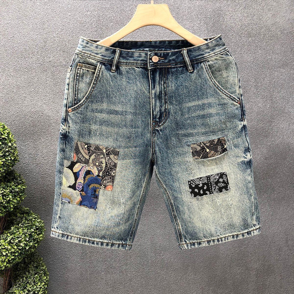 Men's Clothing Handsome Denim Shorts Men's Loose Shorts_viptrois.com