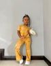 Mother & Kids New Style Children's Outfit Inspired By Instagram Trend - Girls' Set In Velvet Short-sleeved Design_viptrois.com