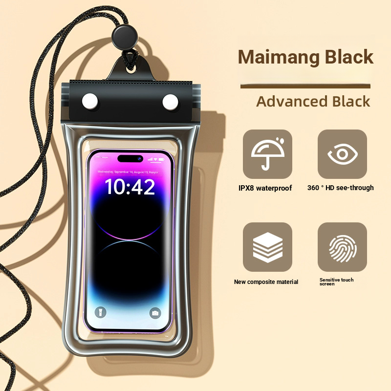 Mobile Phone Waterproof Bag Can Float Touch Screen With Airbag Swimming Rafting Tri-fold Sealed Diving Cover To Take Pictures_viptrois.com