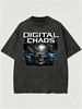 Men's Clothing Light Luxury T Shirt Short Sleeve Cyber Skull Letter Printing Round Neck T-Shirts_viptrois.com