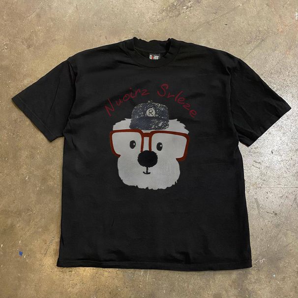Heavyweight Pure Cotton Oversized T-Shirt West Highland Dog Print Loose Short-Sleeved Top for Couples And Men_viptrois.com