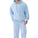 Men's Hooded Sweatshirt & Jogger Set - Embroidered Logo Pullover With Matching Pants, Polyester Fleece For Casual & Streetwear_viptrois.com