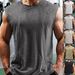 Men's Slim Fit Workout Tank Top - Breathable Polyester Gym Vest With Vertical Stripes For Summer Sports & Casual Wear_viptrois.com
