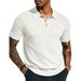 Men's Clothing Men's Casual Knitted Shirt Summer Tops Short Sleeved Lapel Hollow Men's Clothing_viptrois.com