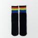 Fashion Socks For Children White Colorful Rainbow Striped Mid Tube Cotton Socks Hip Hop Style Matching Socks Student Performance Socks_viptrois.com