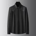 Light Luxury Trend Men's Long Sleeved Creative Shirt High End Casual Free Iron Diamond Bottoming Long Sleeved Shirt_viptrois.com