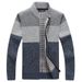 Men's Fleece Zip-Up Sweater With V-Neck - Warm Winter Pullover For Casual & Outdoor Wear (Available In Grey, Red, Blue-Grey, Sizes M-4xl)_viptrois.com