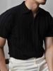 Men's Clothing Zipper Striped Knitted Short Sleeved Polo Shirt For Men, Slim Fit Top, High End Commuting Wear, T Shirt Bottoming_viptrois.com