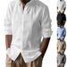 Men's Clothing Shirt Cotton And Linen Long Sleeved Stand Up Collar Breathable Henry Collar Casual New Chinese Style Tops Men_viptrois.com