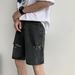 Men's Clothing Retro Ripped Denim Shorts Trendy Teenagers Loose Straight Casual Wide Leg Pants_viptrois.com