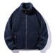 2025 Fashion Outerwear Men's Stand Collar Pure Color Long Sleeve Casual Loose Keep Warm Thick Double-Sided Fleece Sweatshirts L-5XL_viptrois.com