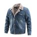 Men's Denim Jacket, Autumn And Winter Jacket With Fleece, Casual Foreign Trade Men's Wear, European And American Fashion_viptrois.com