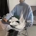 Unisex High-Neck Sweater – Oversized Drop-Shoulder Pullover (Korean Streetwear, Winter Layering, Loose Fit, Soft Polyester Knit)_viptrois.com