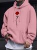 Men's Autumn/Winter Casual Fashion Loose Hoodie Rose Cross Letter Print Warm Long Sleeve Hoodie_viptrois.com