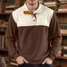 New Cross-Border European Size Autumn Winter American Style Casual Button Half-Zip Stand Collar Jacket Fashion Color_viptrois.com