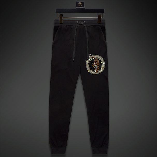 Men's Clothing Casual Trousers Men's Hot Diamond Tiger Head_viptrois.com