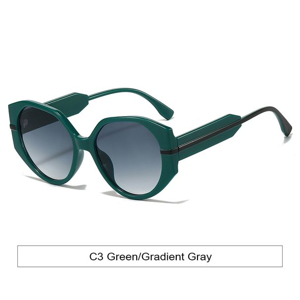 Men's Sunglasses New Large Frame Polygonal Round Sunglasses For Women High End Beige Simple Face Showing Small Uv Anti Ultraviolet Sunglasses_viptrois.com