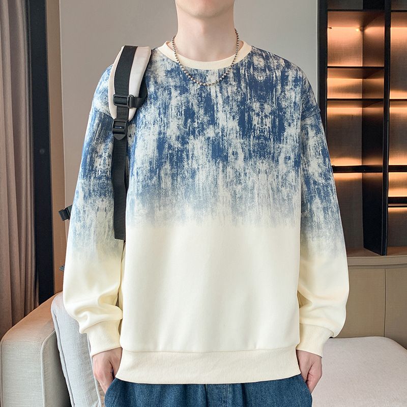 2025 Spring/Autumn New Men's Casual Versatile Youth Handsome Long Sleeve T-Shirt Round Neck Hoodie Pullover_viptrois.com