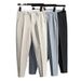 Slim Fit Men's Dress Pants Straight Leg Wrinkle-Free Business Casual Trousers High-Quality Drop Black Ankle-Length Dress Pants_viptrois.com