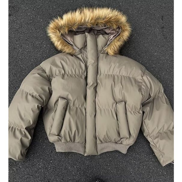 Men’s Winter Parka With Detachable Faux Fur Hood – American Retro Streetwear, Thickened Cotton Blend Coat For Couples (M-2XL, 2 Colors)_viptrois.com