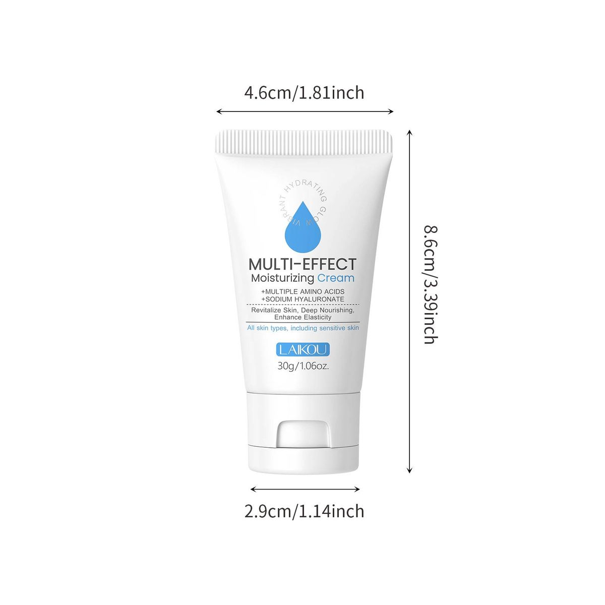 LAIKOU Hydrating Water Cream - Deep Moisture & Nourishment For Dry Skin, 30g Travel-Friendly Tube_viptrois.com