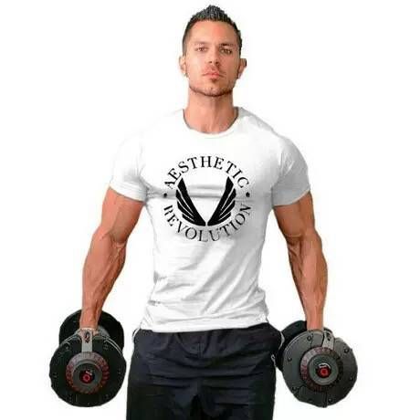 2025 Men's Loose Letter Basketball Training Elastic European And American Trendy Short Sleeve T-shirt_viptrois.com