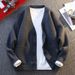 Men's Clothing Men's Autumn Casual Knit Cardigan Sweater - Soft Long Sleeve Open Front Coat, Loose Fit, Ribbed Cuff & Collar, Machine Washable_viptrois.com