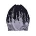 Men's Retro Knit Sweater – Oversized Casual Pullover With Tie-Dye Pattern (M-2XL, Black/Purple)_viptrois.com
