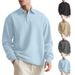 Tactile Jacquard Polo Shirt – Men’s Textured Long-Sleeve Button-Up (Minimalist, Breathable Polyester, Relaxed Fit, S-3XL, Elevated Basics)_viptrois.com